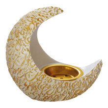 2St Witte Resin Crescentsikkel Aroma Brander Elegant Voor Op