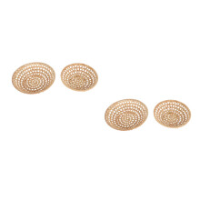 4St Gele Woven Rieten Mand Voor Fruit Brood En Huishouden