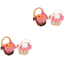 4St Miniatuureieren in Mandje Voor Kinderspeelgoed En Huiskamerdecor
