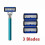 (Blue-3 blades) Ξυράφι ασφαλείας Razor Classic 6 άκρων για άνδρες και γυναίκες 1