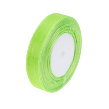 1Rol Glashelder Groen Organza Lint Polyester Glad Feest Decoratie