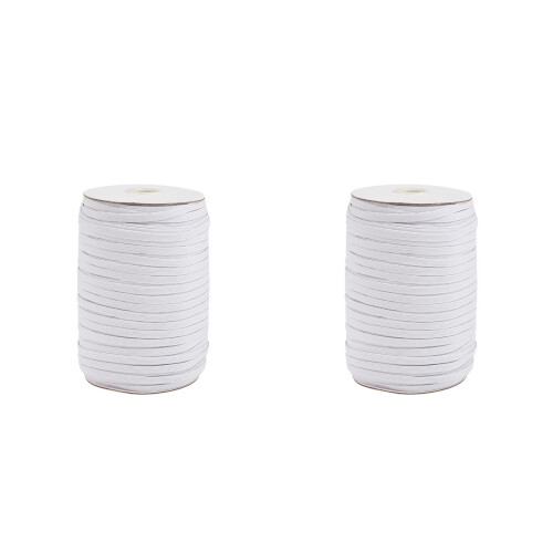 2Rolls White Knit Elastic Strap for DIY Sewing and Costume Accessories