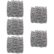 5Rolls Silver Pearl Beads Chain for Crafts Wedding Bouquet Decorating
