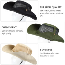 Outdoor Zwarte Uv Beschermende Katoenen Strand Bucket Hat