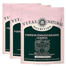 (3Bags) 1-3X Feminine Balance Gummies 60 Count Nutrition Gels & Chew