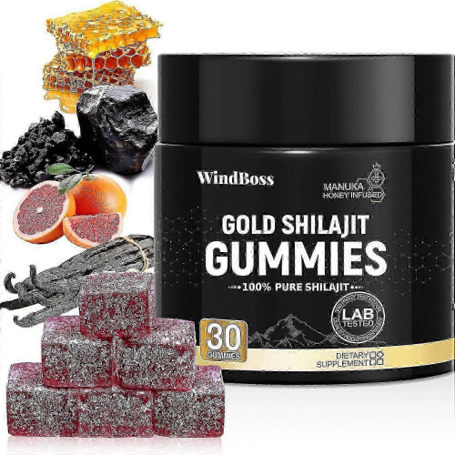 (1pc) Τζελ & Μασώμενα Ζελεδάκια Διατροφής Gold Shilajit 30 Τεμάχια για Άνδρες και Γυναίκες