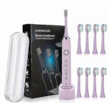 (S100 violet 8 Heads) \u200Ηλεκτρική Οδοντόβουρτσα Sarmocare S100 Sonic, Επαναφορτιζόμενη USB,