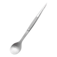 (Silver) Pinzas 2 en 1 para cuchara, utensilio de cocina de acero inoxidable, pinzas para cuchara sopera, creativo