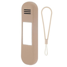 (Khaki) Estuche de viaje para brochas de maquillaje con diseño de espejo, neceser de silicona portátil (con