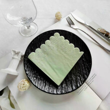 (sage) 50Pcs Scalloped Sage Cocktail Napkins Disposable Paper Tissue Party Napkins Beverage Towels for Wedding