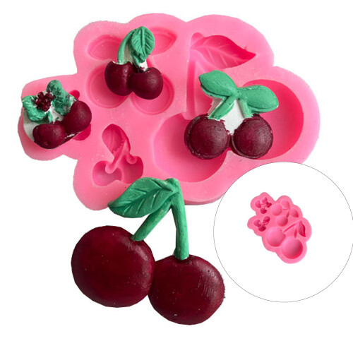 Easy To Cleaning Cherries Shape Silicone Molds Cake Decorating 1