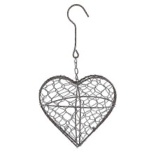 (17cm Heart Shape) Maceta colgante de metal para suculentas, soporte de alambre de hierro para coronas, decoración de jardín
