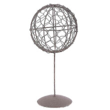 (Ball Shape with Stand) Maceta colgante de metal para suculentas, soporte de alambre de hierro para coronas, decoración de jardín