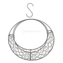 (Moon Shape Size) Maceta colgante de metal para suculentas, soporte de alambre de hierro para coronas, decoración de jardín