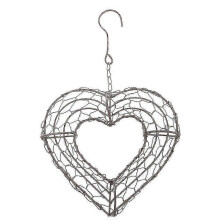 (21cm Heart Shape) Maceta colgante de metal para suculentas, soporte de alambre de hierro para coronas, decoración de jardín