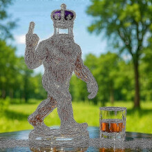 (Bigfoot A) Geschikt voor een whiskykaraf van 350 ml. Fles in de vorm van een Amerikaanse zeearend, teckel of uil, of een adelaar.
