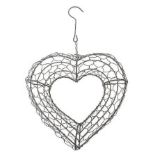 (26cm Heart Shape) Maceta colgante de metal para suculentas, soporte de alambre de hierro para coronas, decoración de jardín