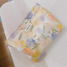 (Yellow Orange Flower) Bolso de mano de lona con estampado floral, neceser de viaje, estuche para artículos de aseo y cosméticos