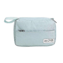 (Baby Blue) Neceser portátil colgante para viajes, baño y ducha, bolsa de almacenamiento de poliéster, organizador