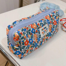 (Colorful Flower) Bolsa organizadora de cosméticos con estampado de monedas y llaves, de tela de algodón y lona | Fruugo