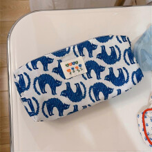 (Blue Cat) Bolsa organizadora de cosméticos con estampado de monedas y llaves, de tela de algodón y lona | Fruugo
