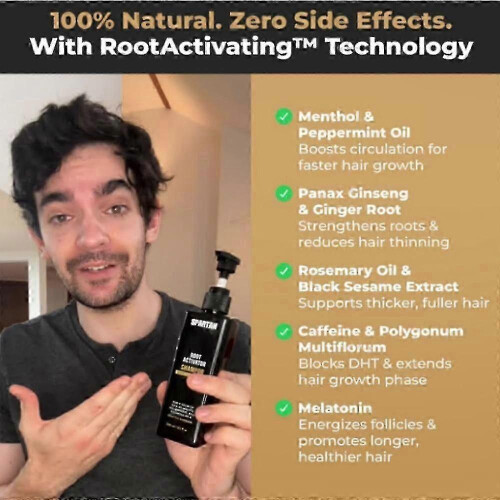 (XS) 1-3x SPARTAN Root Activator Shampoo For Men - Σαμπουάν για την ανάπτυξη μαλλ 2
