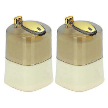 (golden) Porta stuzzicadenti con dispenser, 2 pezzi, dispenser automatico a scomparsa per 200 stuzzicadenti.