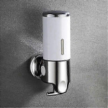 (White single) Dispensador de jabón de 500-1500 ml, dispensador de jabón de ducha de pared, dispensador de gel de ducha