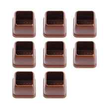 (L Square, Brown) 8 pezzi Protezioni per gambe di sedie con feltro Tappi per gambe di sedie Protezione per piedini di