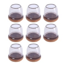 (S round, Transparent) 8 pezzi Protezioni per gambe di sedie con feltro Tappi per gambe di sedie Protezione per piedini di
