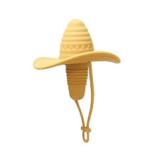 (B, yellow) Wijnstopper in de vorm van een cowboyhoed, siliconen wijnstopper voor wijnflessen, lekvrije wijnstopper in de vorm van een cowboyhoed