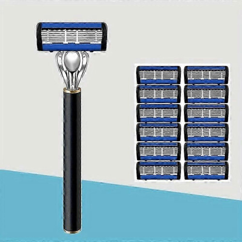 (Black-12 blades) Ξυράφι ασφαλείας Razor Classic 6 άκρων για άνδρες και γυναίκες 1