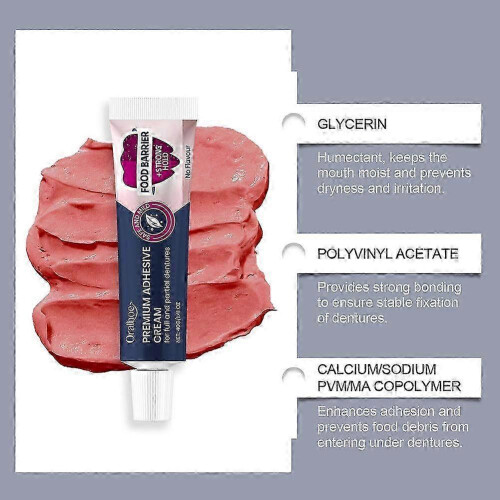 (3pcs) Κρέμα οδοντοστοιχιών υψηλής ποιότητας, ανθεκτική και ισ 1