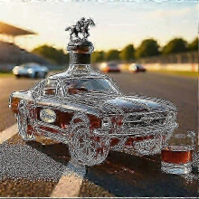 (Sports Car D) Geschikt voor een whiskykaraf van 350 ml. Fles in de vorm van een Amerikaanse zeearend, teckel of uil, of een adelaar.