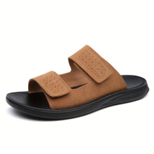 (Brown, 11.5) Men's Slippers, Easy and Stylish Design, Non-Slip, Lightweight, Flat-Soled, Casual, Versatile