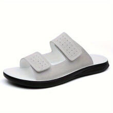 (White, 11.5) Men's Slippers, Easy and Stylish Design, Non-Slip, Lightweight, Flat-Soled, Casual, Versatile