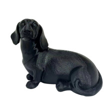 3D-gedruckte Dackelfiguren, Tischornament, Sammlerstück,-Schwarz