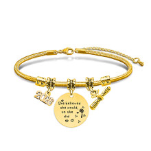 Modieuze geometrische slangenkettingarmband voor-16 Goud