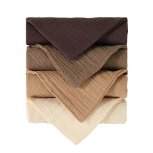 (Coffee) 4 stuks babydoekjes, vierkante kwijlslabbetjes, washandjes, borstvoedingsdoekjes, ademend