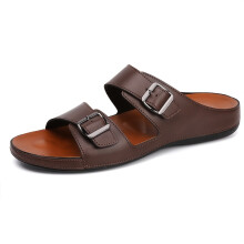 (Light Brown-1, 11.5) Men's Solid Color Open Toe Breathable Slippers, Comfy Non Slip Casual Durable Walking Shoes, Men's Summer Footwear