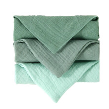 (Green) 4 stuks babydoekjes, vierkante kwijlslabbetjes, washandjes, borstvoedingsdoekjes, ademend