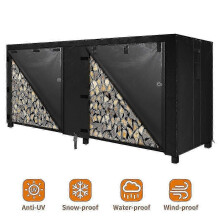 (8ft) 4 Feet Outdoor Log Rack Cover 600d Heavy Duty Waterproof Weatherproof Firewood Cover With Openable Front