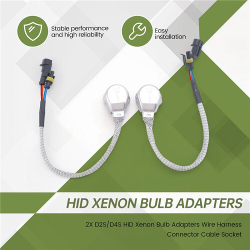 2X D2S/D4S HID Xenon Bulb Adapters Wire Harness Connector Cable Socket 2