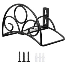 Support de support de tuyau mural peu encombrant avec-Noir
