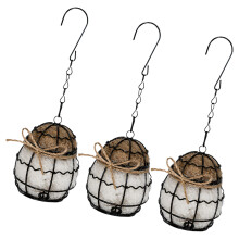 Bird Heart Outdoor Yard Art Handmade Fiber Bird Nest-3P