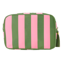 Fashionable Multi Compartment Makeup Bag Waterproof-pink green