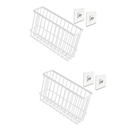 Wall Mounted Kitchen Organizers Shelf 2 Pieces Rusts-S White