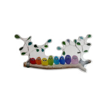 Acrylic Bird Wall Hanging Ornament for Living-8 rainbow birds
