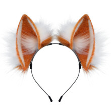Plush Wolf Foxes Ears Headband Sweet Lolitas Headdress-f white