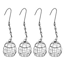Hanging Bird Feeder Birdcage Shaped Rustproof Large Capacity-4P
